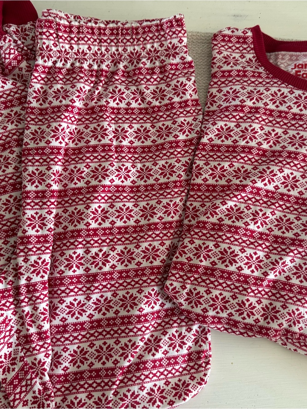 Red and White Fair Isle Pajama Set